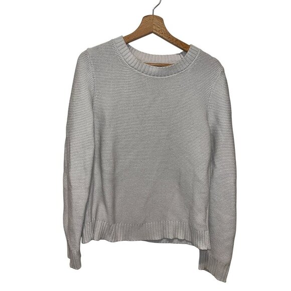 J.Crew Womens Medium White Cotton Blend Crewneck Sweater - Picture 1 of 8